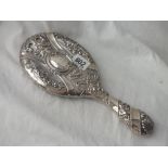 Good quality embossed backed hand mirror - B'ham 1900