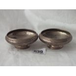 Pair of circular bowls on rim foot 3"DIA - London 1913 - 86g