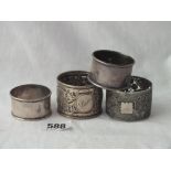 Four more various decorative napkin rings