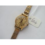 Ladies gilt cased wrist watch by NIVADA with 18ct gold flexible strap - 30gms all in