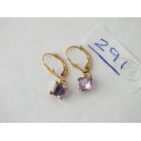 18ct gold amethyst drop earrings
