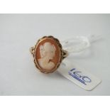 Oval cameo ring - size L - 3.6gms