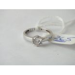 Large CZ solitaire ring in 9ct white gold - size M - 1.7gms