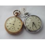 Waltham rolled gold open face pocket watch plus a Smiths p/w