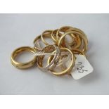 Ten stone set silver gilt rings