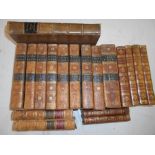 LEATHER BINDINGS incl. PRATT, J. The Works of… Joseph Hall vols. I-IX, lacking vol. X, 1808, London,