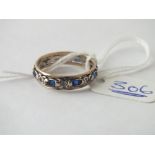 Sapphire & diamond eternity ring in 9ct - size M