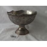 Persian silver bowl on spreading base - stamped 84 etc - 5" diameter - 307gms