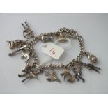 Silver charm bracelet - 33gms