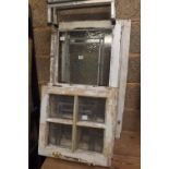 FOUR CLEAR GLASS LEADED WINDOW FRAMES