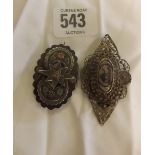 B'HAM SILVER DECORATIVE BROOCH & AN AFRICAN SILVER FILIGREE BROOCH WITH CAMEL