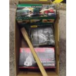 CARTON WITH AIR POWERED SANDER, SPRAY GUN, LONG HANDLED WIRE BRUSH, SANDING DISC & VARIOUS TAPE &