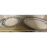 3 BLUE & WHITE POTTERY PLATES