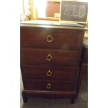 STAG CHEST OF 4 DRAWERS & BEDSIDE CABINET