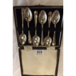 A SET OF 6 SILVER BOXED COFFEE SPOONS