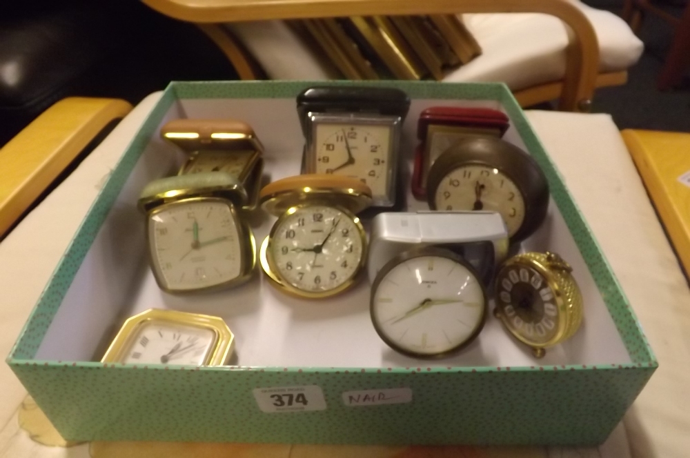 CARTON OF SWISS & OTHER ALARM CLOCKS