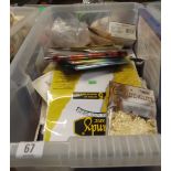 2 CARTONS OF MIXED CRAFTING MATERIAL INCL: ART WAXES, STENCILS. WAX BRUSHES & METAL LEAF