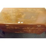 FITTED CAMPHOR CHEST WITH CARVED TOP