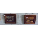 SMALL PAIR OF GILT FRAMED PAINTINGS OF PIGS ON BOARD BY JOHN NILES