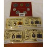 FOUR PRECIOUS METAL INGOTS & COINS