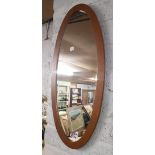 OVAL TEAK FRAMED MIRROR