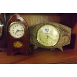 4 VARIOUS MANTLE CLOCKS (EDWARDIAN TO 1950's)