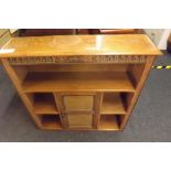 ARTS & CRAFTS STYLE OAK CABINET WITH CUPBOARD & SHELVING 34'' WIDE