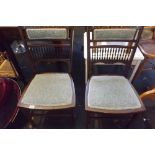 PAIR OF MAHOGANY INLAID BEDROOM CHAIRS WITH UPHOLSTERED SEATS