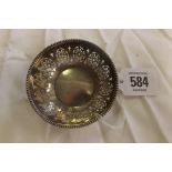 PIERCED BON BON DISH W & HALL - SHEFFIELD 1919