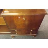 SMALL MAHOGANY DRINKS CABINET WITH PAIR OF DRAWERS 25'' WIDE