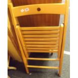 FOLDING BEACH WOOD KITCHEN CHAIR