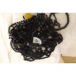 QTY OF VINTAGE BLACK GLASS BEADS