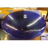 GOOD QUALITY LARGE BLUE STUDIO GLASS FRUIT BOWL