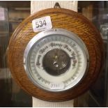 ROUND OAK ANEROID BAROMETER