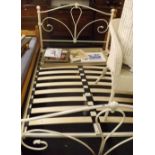 PAINTED DOUBLE IRON BED FRAME WITH SLATS (NO MATTRESS)