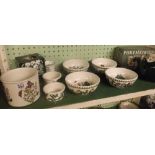 SHELF OF PORTMEIRION WARE INCL: TEA POT, BUTTER DISH, BOWLS ETC