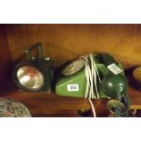 OLD GREEN DIAL TELEPHONE & TORCH