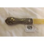 SILVER HANDLED EMBOSSED LETTER OPENER