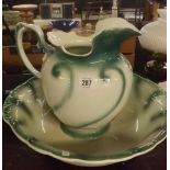 GOOD QUALITY GREEN JUG & EWER SET