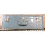 BLUE LEATHER EFFECT TRAVEL TRUNK BY TRAVEL JOY