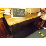 CARVED OAK DESK WITH PAD FEET & DRAWER 42'' WIDE