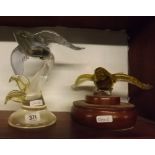 2 STUDIO GLASSWARE SWALLOWS IN FLIGHT