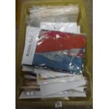1 LARGE & 2 SMALL CARTONS OF HAND TEXTURED PAPERS, COLOUR BEADS & 3 MAGI-CORD CORD MAKER MACHINES