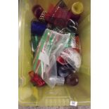 2 CARTONS OF BUTTONS, HOOK LOOP FASTENERS & METALLIC DECORATIONS