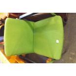 GREEN UPHOLSTERED & CHROME OFFICE CHAIR