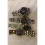 BAG OF MISC METAL STRAP GENTS WATCHES INCL: SEIKO