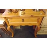 CARVED PINE HALL STAND WITH DRAWER