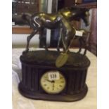 MANTLE CLOCK FROM THE JULIANA COLLECTION OF A BRONZED MARE & FOAL