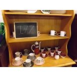MODERN PINE DISPLAY CABINET WITH CUPBOARDS & DRAWERS (36£ WIDE)