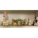 SHELF OF VARIOUS ORNAMENTS INCL: HORNSEY